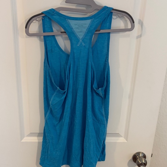 Women's Blue Performance Racerback Tank Top - Picture 4 of 5